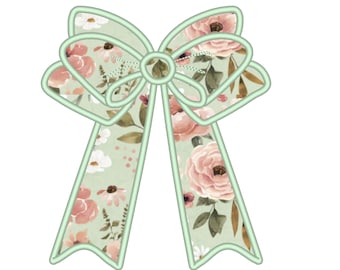 Butterfly wide bow heirloom bow applique  machine embroidery designs wide ribbon Girly Bow size 4 to 8 inches sweatshirt side seam coquette