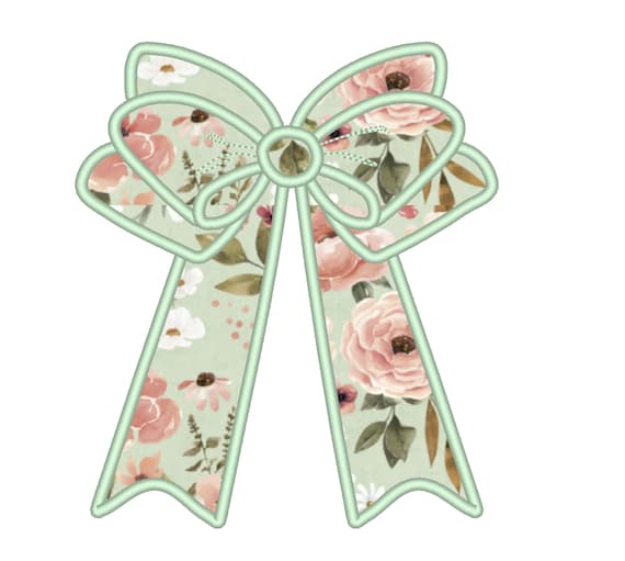 Butterfly wide bow heirloom bow applique  machine embroidery designs wide ribbon Girly Bow size 4 to 8 inches sweatshirt side seam coquette