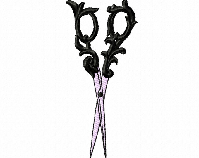 Hairstylist, hairdresser, seamstress, sewer, sempstress, needlewoman  embroidery design Scissors  4x4, 5x7 machine embroidery  design