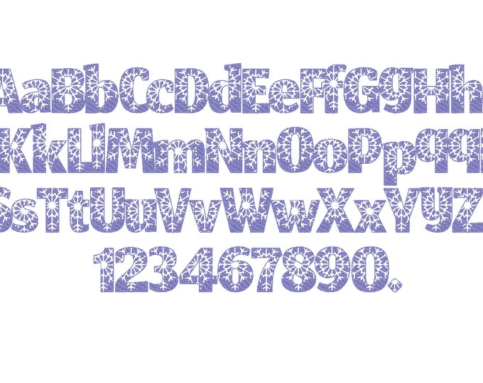 Simply Frozen Font machine embroidery designs cps, letters and numbers 1.5, 2, 3, 3.5 inches  machine embroidery design