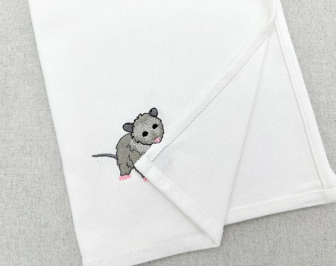 Cute Playing Little Baby Opossum Animal Thief kitchen dish towel kids funny machine embroidery designs ITH project simply in the hoop