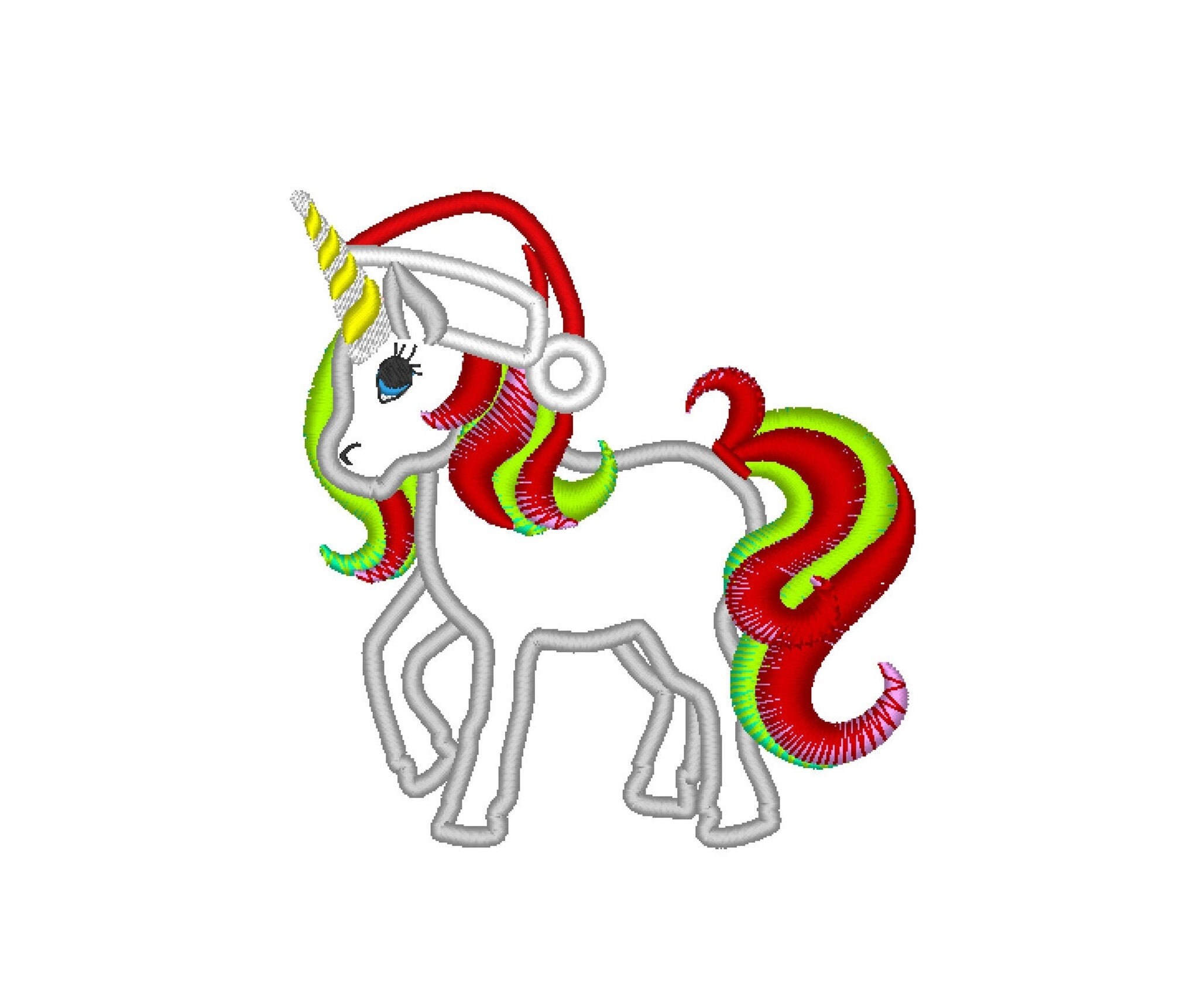 Christmas rainbow unicorn santa hat machine embroidery designs magic Christmas rainbow unicorn santa hat machine embroidery designs magic