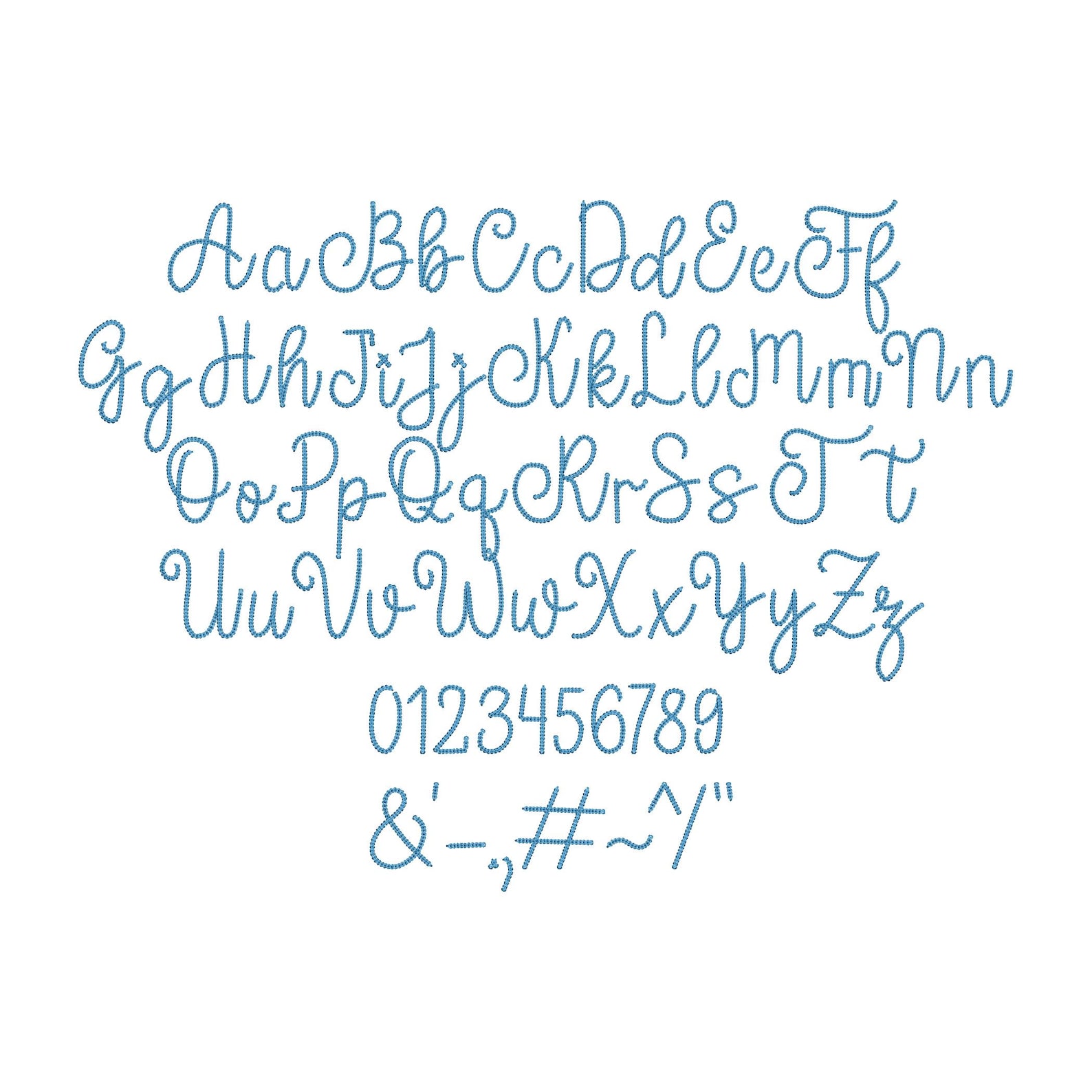 Bold Chain Stitch FONT Dense Chain Machine Embroidery Designs in ...