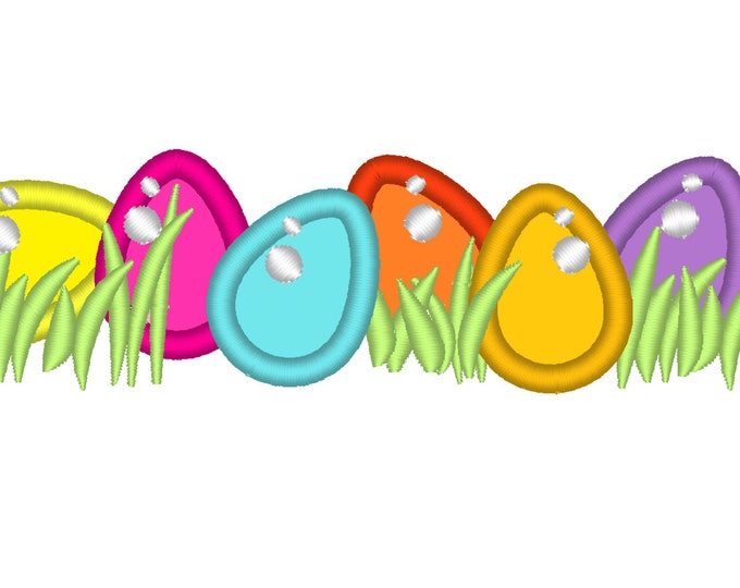 Tiny eggs with grass machine embroidery applique designs for hoop 4x4 and 5x7, applique Easter eggs spring grass INSTANT DOWNLOAD