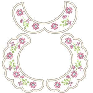 Sewing helper Floral Collar neckline in the hoop ITH project 2 types machine embroidery designs for hoop 4x4, 5x7 for doll toy making kids