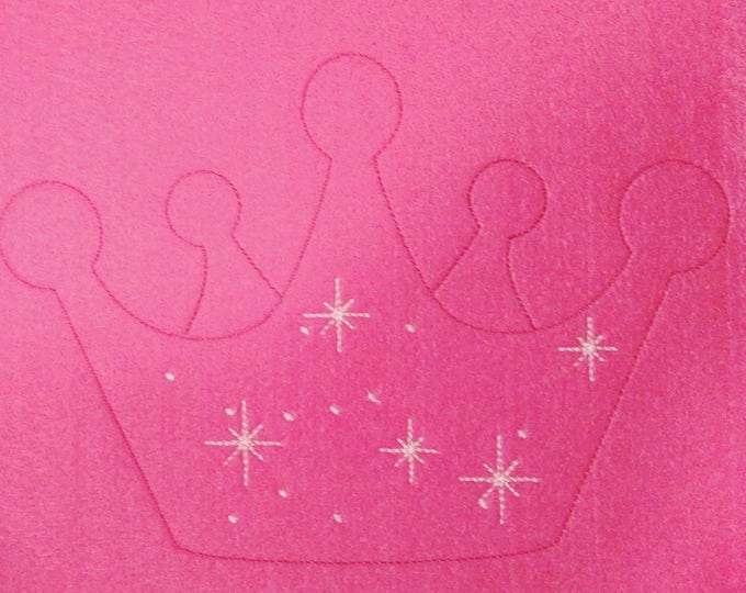 Little Princess Crown quick bean stitch outline simple triple stitch outline machine embroidery applique design - assorted sizes