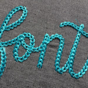 Bold dense Chain stitch FONT machine embroidery designs in alphabet letters knit sweater handmade effect chain name, BX included image 4