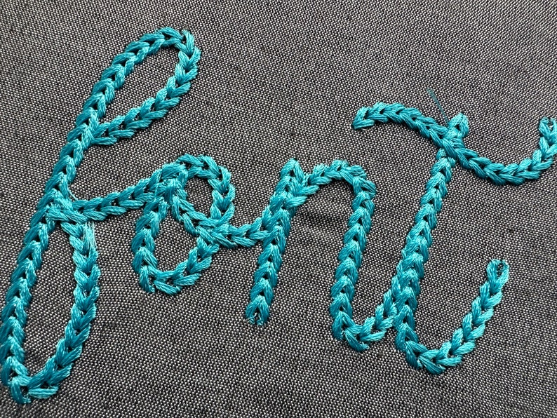 Bold dense Chain stitch FONT machine embroidery designs in alphabet letters knit sweater handmade effect chain name, BX included image 4