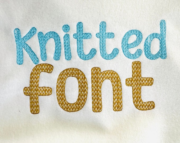 Knitted effect knit sweater stitch Font texture alphabet monogram machine embroidery designs up to 5 inches BX included kids shirt design