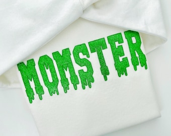 Halloween Melted Varsity block Font glitter HTV vinyl applique Melting Alphabet Monogram machine embroidery designs sizes 2.8 up to 6 inches