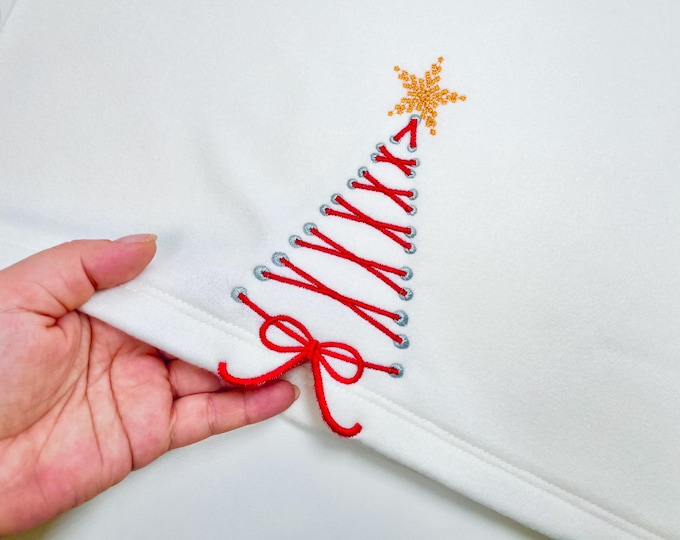 Christmas Lace split side seam cutout girly side bow machine embroidery designs kids girls t-shirt sweatshirt embroidery multiple sizes