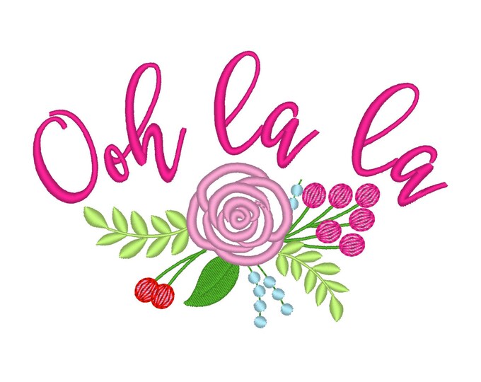 Ooh la la french style Shabby chic flowers bouquet rose designs sizes 4x4, 5x7 instant download rose applique machine embroidery designs