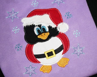 Christmas Santa Penguin machine embroidery applique and filled designs, INSTANT DOWNLOAD - 4, 5, 6, and 7 inches for 4x4 and  5x7