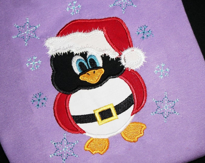 Christmas Santa Penguin machine embroidery applique and filled designs, INSTANT DOWNLOAD - 4, 5, 6, and 7 inches for 4x4 and  5x7