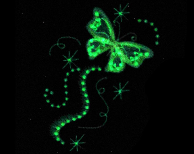 Awesome Glow in the dark special designed machine embroidery butterfly / sizes 4x4 and 5x7 / file INSTANT DOWNLOAD