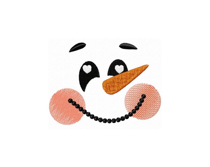 5 types of Cute Snowman faces SET in assorted sizes machine embroidery designs for hoop 4x4, 5x7 winter holidays Christmas theme toy face