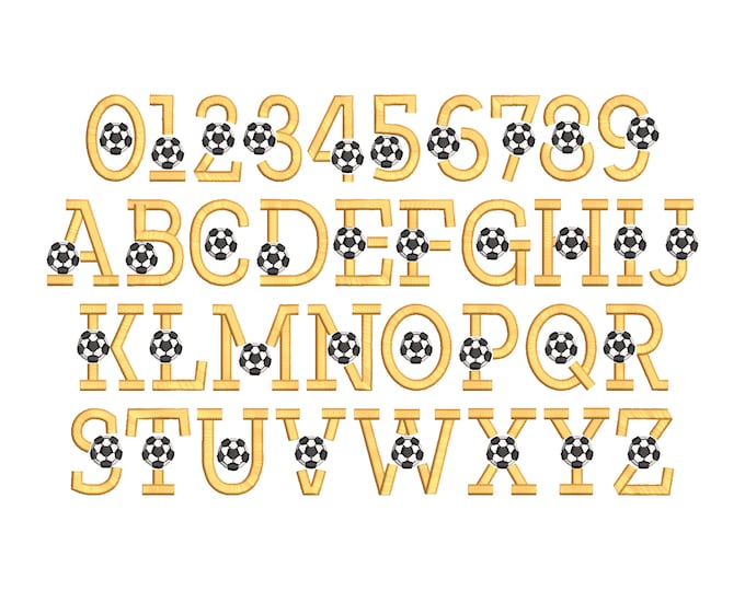 Puffy Soccer Font puffy foam embroidery fonts Sport alphabet letters machine embroidery designs boys monogram 1.9 up to 2.8 inch, BX 3D puff