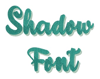 Adeline Script Shadow Font fill stitch machine embroidery designs in assorted sizes, kids girl name alphabet letters monogram, BX included