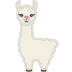 Lama llama alpaca applique machine embroidery designs in assorted sizes download for hoop 4x4, 5x7, 6x10 cute farm animal llama boy kids machine applique by Artapli embroidery formats PES HUS JEF EXP DST VIP VP3 XXX instant download