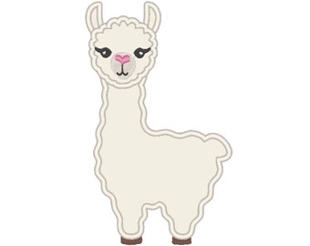 Lama llama alpaca applique machine embroidery designs in assorted sizes download for hoop 4x4, 5x7, 6x10 cute farm animal llama boy kids