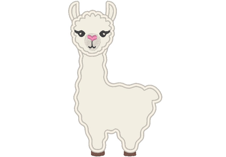 Lama llama alpaca applique machine embroidery designs in assorted sizes download for hoop 4x4, 5x7, 6x10 cute farm animal llama boy kids machine applique by Artapli embroidery formats PES HUS JEF EXP DST VIP VP3 XXX instant download