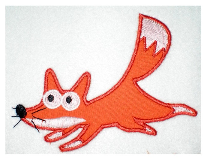 Running fox - machine embroidery applique and fill stitch design, file - for hoop 4x4, 5x7 INSTANT DOWNLOAD