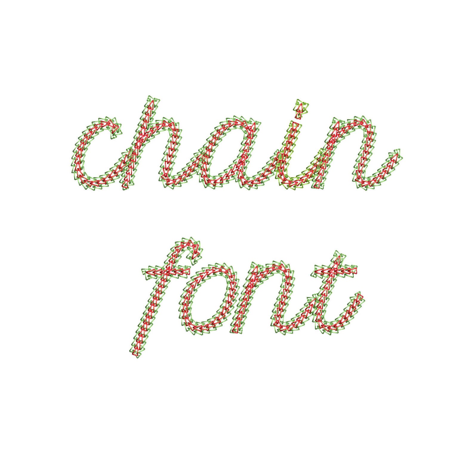 2 Color Chain Stitch FONT Chain Grace Alphabet Monogram Machine ...