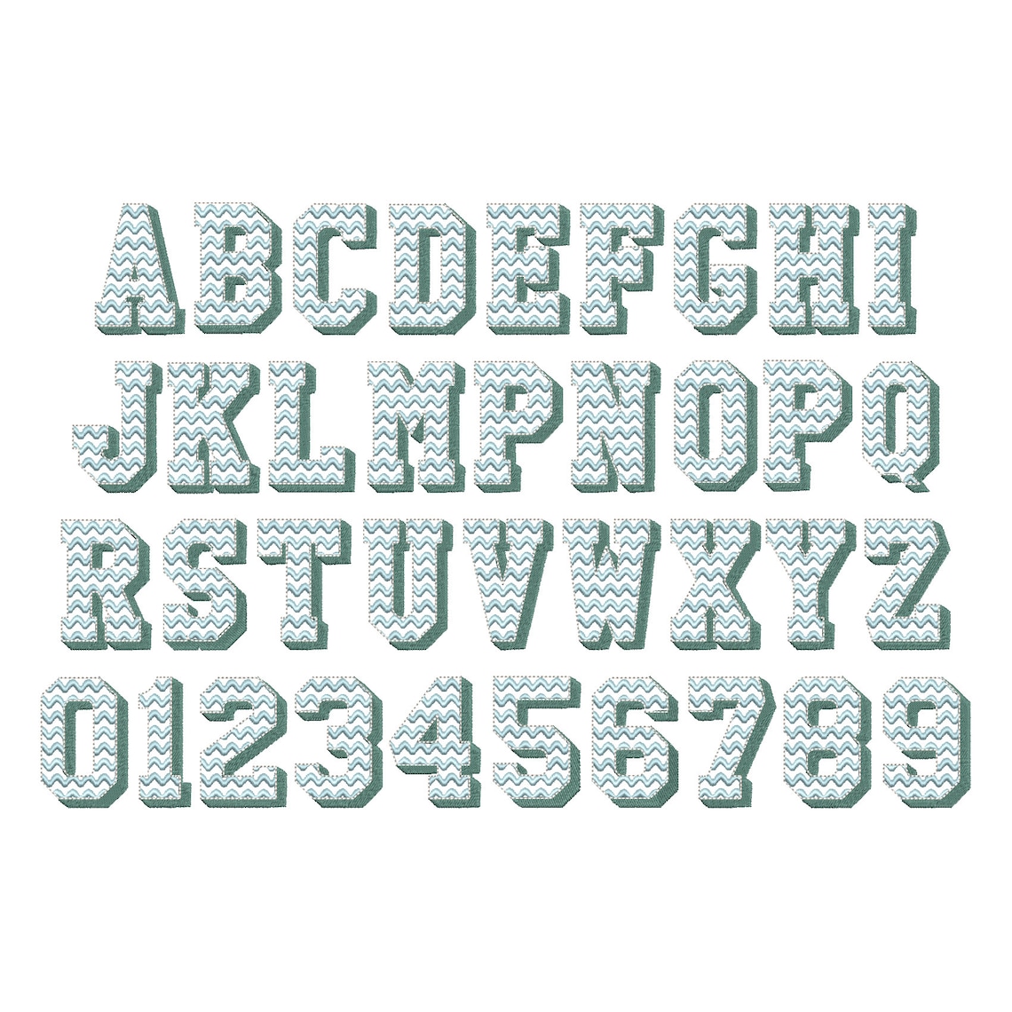 SET of 4 Patterned Fonts Dots Checks Waves and Cubes Alphabet Letters ...