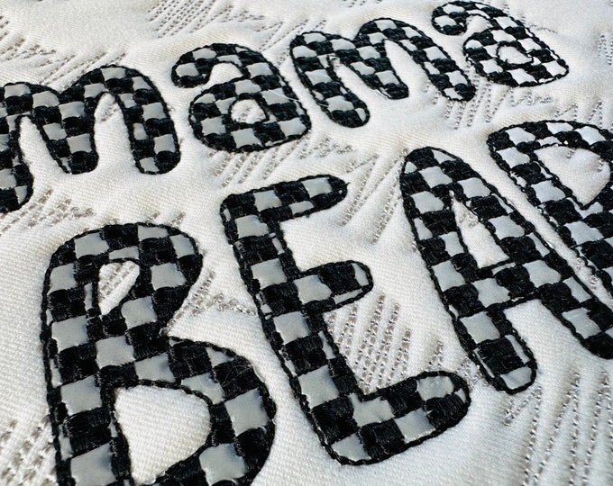 Checks Patterned Font 1 color Alphabet letters numbers machine embroidery designs chess pattern checkers checkered Font sizes 0.7 to 2.5inch