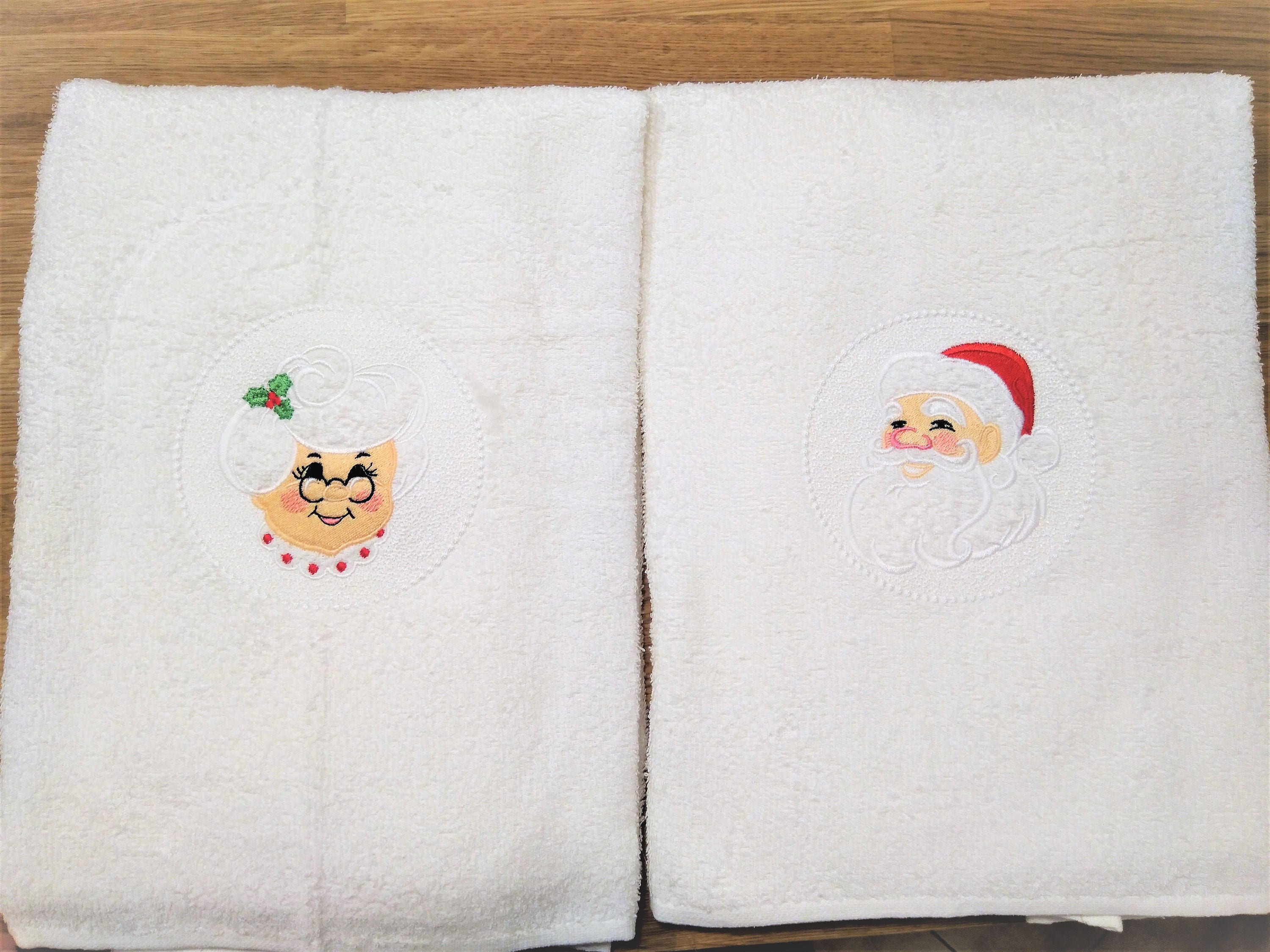 Christmas Pesh Terry Embroidered Tea Towel (4 Designs Available)