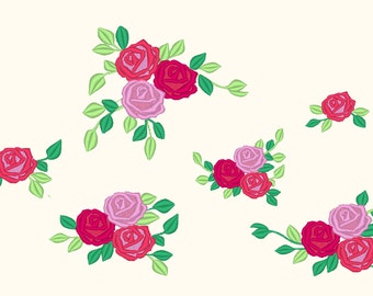 Accent mini flowers, machine embroidery designs, Big set of various, may sizes, mini beautiful roses, rose embroidery