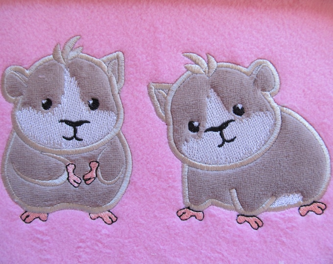 Hamster, little hamster, hamster applique embroidery, 2 embroidery hamsters, machine applique embroidery designs, mini, mice, 4x4, 5x7