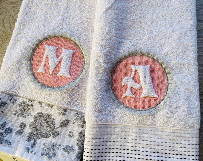 Beautiful Monogram fringed circle shape, embossed chenille A-Z machine embroidery designs hoop 4x4, 5x7 wedding birthday personalized gift