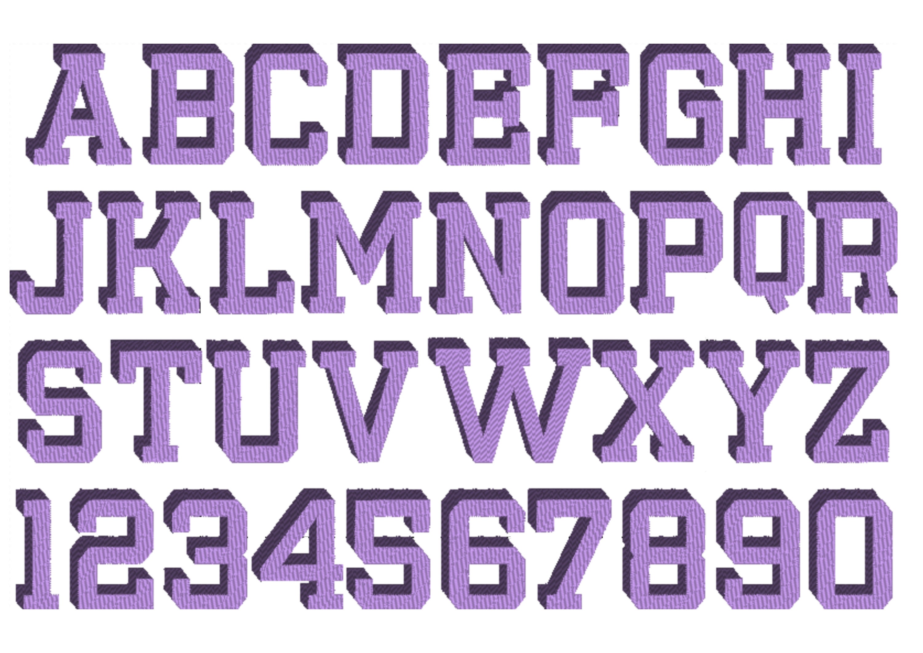 BIG Drop Shadow Varsity Collegiate Block Type Shadow Font Fill Stitch big-drop-shadow-varsity-collegiate-block-type-shadow-font-fill-stitch