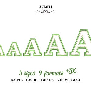 Stitched Sample · Applique FONT Tilda satin stitch and hand stitch effect 2 outline | embroidery design Instant Download By Artapli Embroidery Format PES HUS DST JEF EXP VP3 XXX EXP