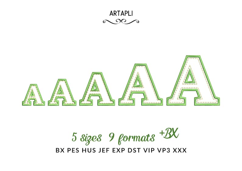 Stitched Sample · Applique FONT Tilda satin stitch and hand stitch effect 2 outline | embroidery design Instant Download By Artapli Embroidery Format PES HUS DST JEF EXP VP3 XXX EXP