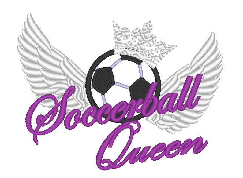 Soccer Queen Simply and With Curls Grafiti on Background Etsy