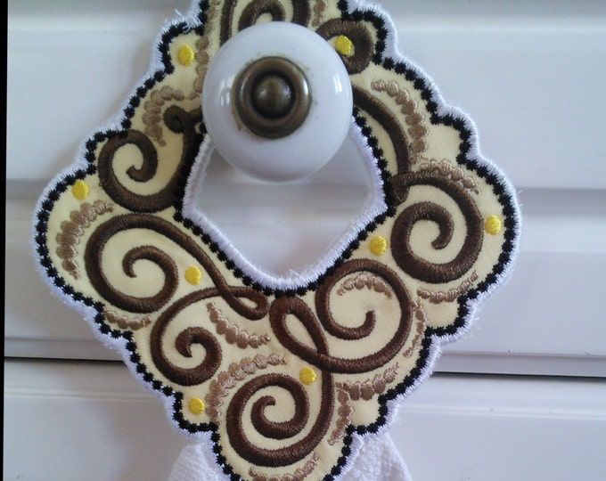 Towel hanging hole - rodeo theme - made to mach - machine embroidery project designs 4x4 and 5x7 - In the hoop embroidery