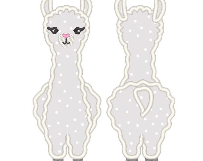 Llama Alpaca Farm Animal Applique llama back and front machine embroidery designs assorted sizes 5 up to 9 inch cute alpaca