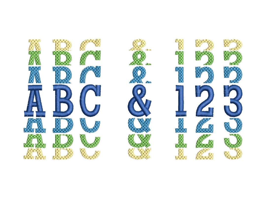 Baby Lettering Stack Stacked Font, Satin Stitch and Fill Trend Alphabet Letters, Awesome ...