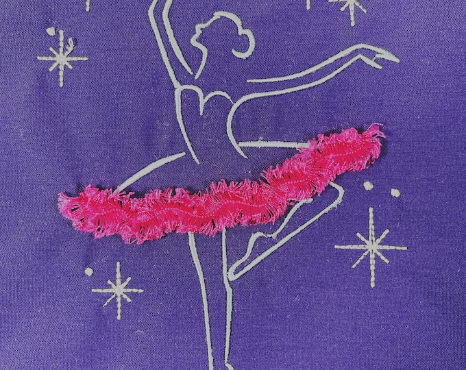 Ballerina ballet  Dancer sparkling silhouette embroidery star girl light fill stitch machine embroidery design  4x4, 5x7, 6x10