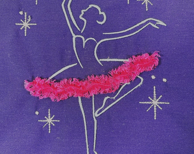 Ballerina ballet  Dancer sparkling silhouette embroidery star girl light outline stitch machine embroidery designs for hoop 4x4, 5x7, 6x10