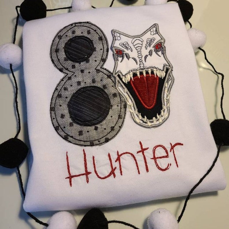 Trex VS Indominus Rex Machine Embroidery Applique Designs Etsy