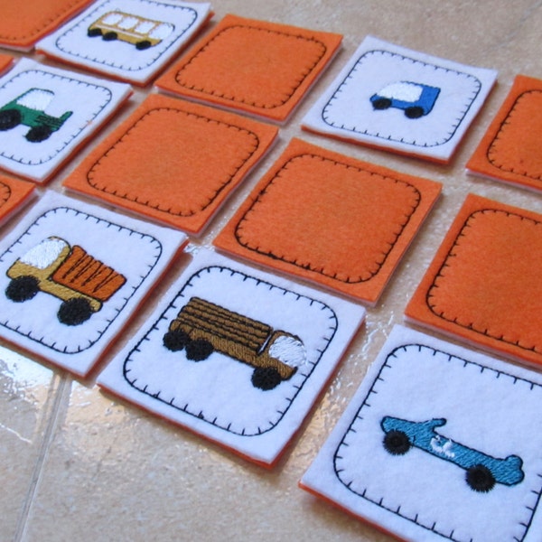 Memory game "Cars" In The Hoop project, machine embroidery designs children game embroidery download for 4x4, 5x7 and 6x10 INSTANT DOWNLOAD