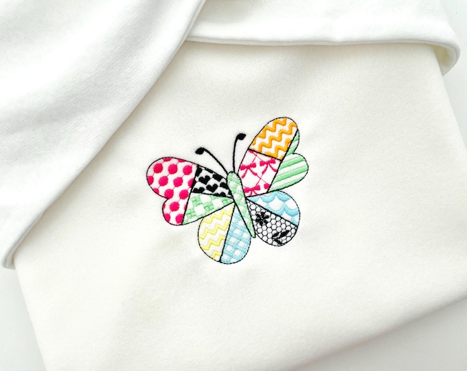 Patchwork Butterfly awesome patterned Butterfly outline delicate summer baby girls machine embroidery designs many sizes 4 up to 8 inch