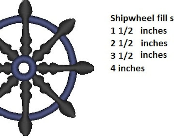 Ship Wheel - 2 styles machine embroidery designs and applique designs INSTANT DOWNLOAD assorted sizes hoop 4x4, 5x7, 6x10 nautical seaside