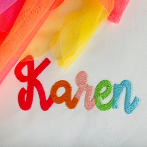 Fill stitch Karen Font alphabet playful kids baby monogram name machine embroidery designs Font letters and numbers sizes 1 up to 3.2inch BX