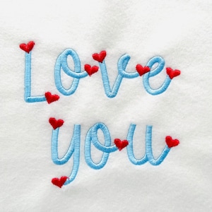 Corazones Satin Thin Line FONT diseños de bordado de máquinas en mini tamaños variados, letras del alfabeto de fuente de escritura manuscrita nombre de los niños BX incl
