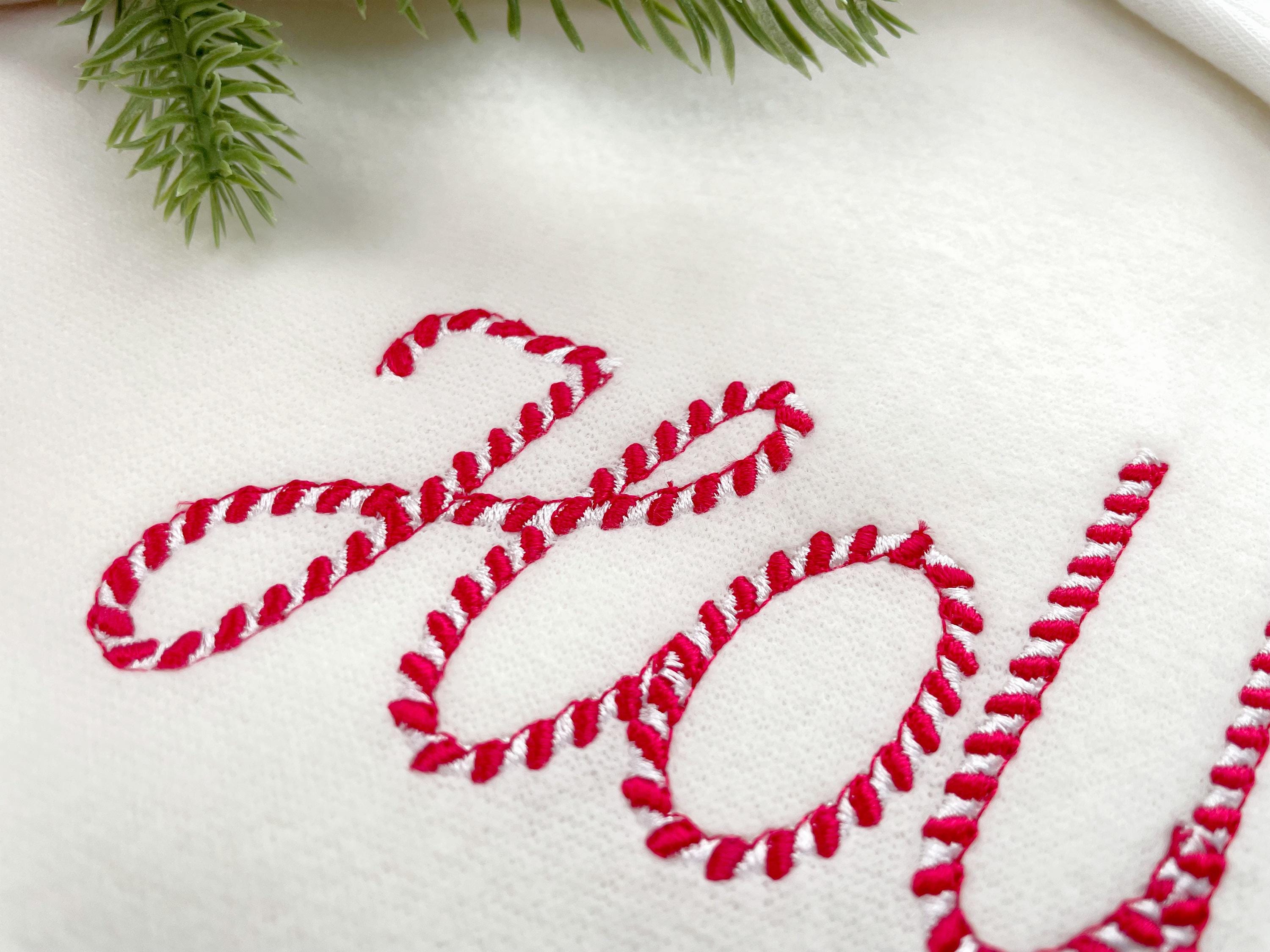 Candy Cane FONT Candy Land 2 colors kids sweet handwritten Alphabet Christmas Monogram machine embroidery designs sizes 1.2 up to 2.4 inch