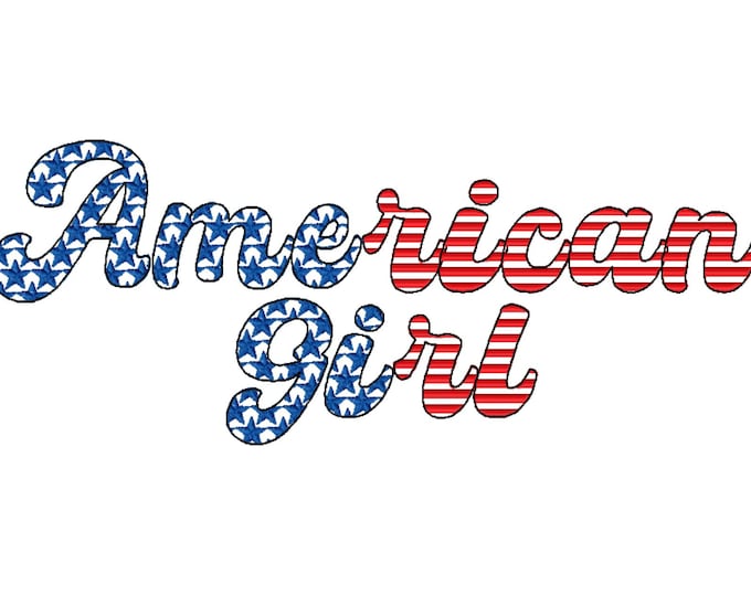 Patriotic Stars and Stripes Cursive Font SET of 2 types machine embroidery designs alphabet letters monogram 4th July Independence Day fonts